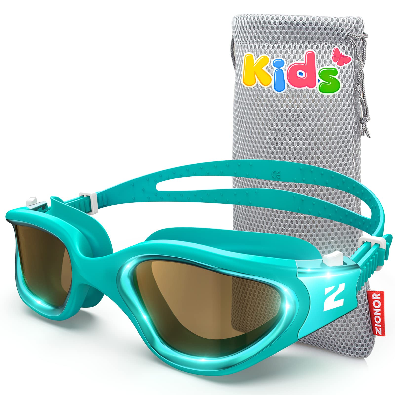 ZIONOR Schwimmbrille Kinder, G1MINI ULTRA Polarisiert Komfortabel Kinder Schwimmbrille, Anti Nebel UV-Schutz Schwimmbrille für Mädchen und Jungen (Jahre 3-14)