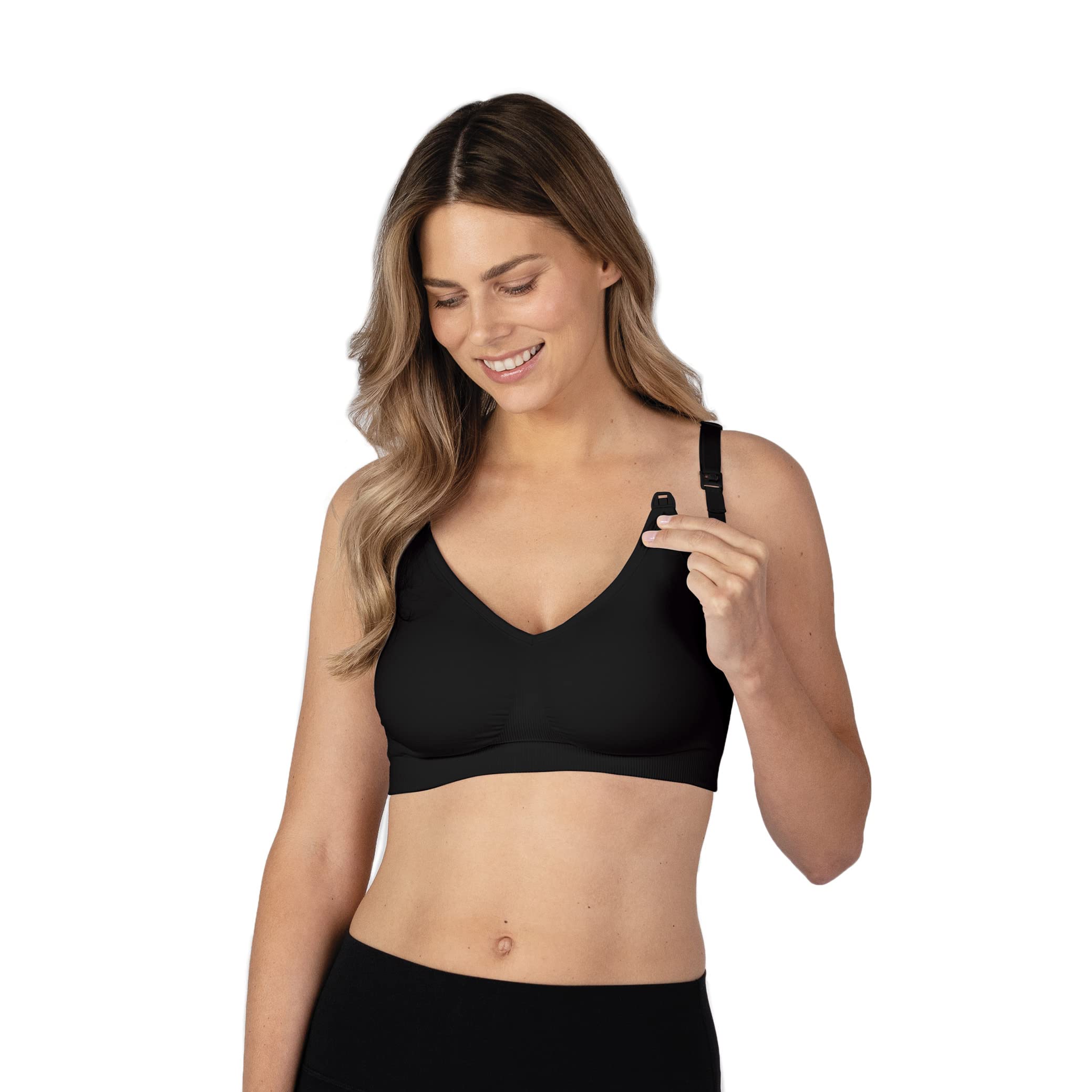 Bravado DesignsMaternity & Nursing Bra Seamless Double Layer, Wirefree, Adjustable for Breastfeeding S - XXL, Black, L