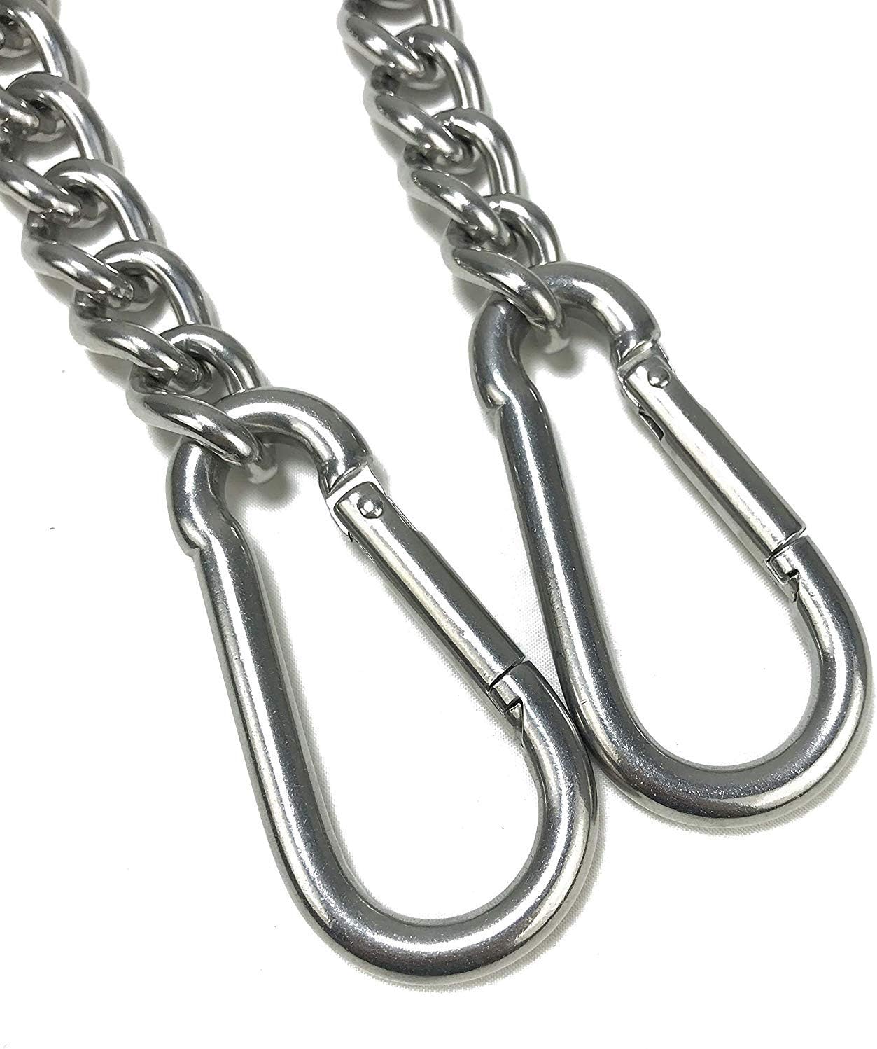 Hanging Chair Chain with Two Carabiners, Stainless Steel Hanging Kits for Hammock Punching Bags Heavy Duty 400LB Capacity Indoor Outdoor, 2 Sets 1