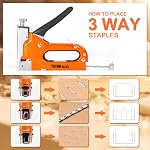 THINKWORK Heavy Duty Staple Gun, 3 in 1 Staple Gun with 900 Staples, Manual Brad Nailer Power Adjustment Stapler Gun for Crafts, DIY, Decoration, Wood, Furniture, Carpet, Carpentry, Wire, Upholstery