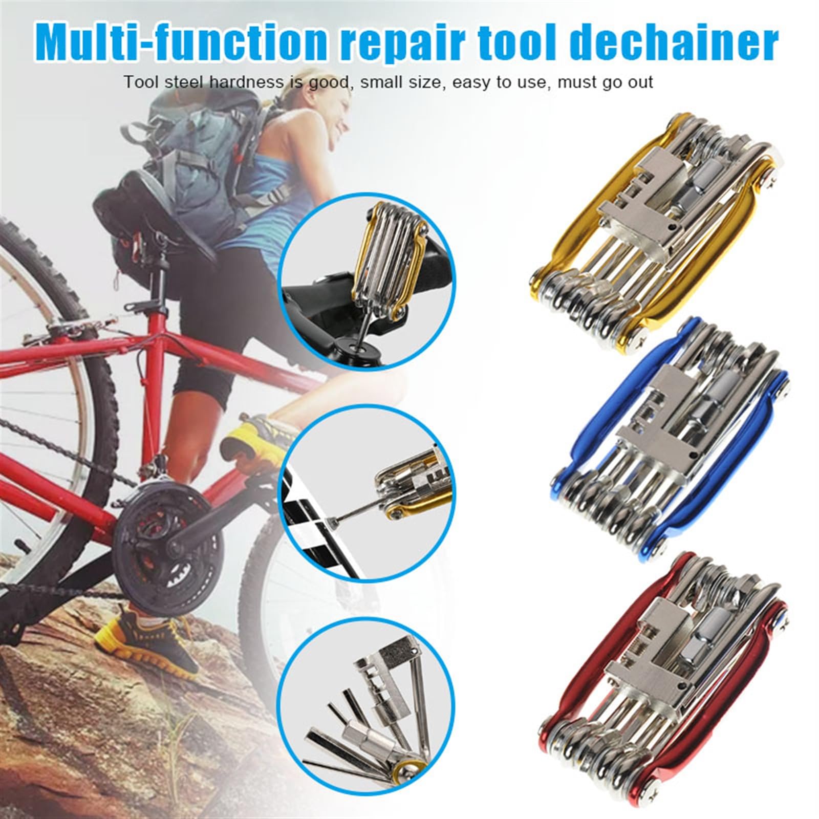 Kit Herramientas Juego de Herramientas multifunción para Bicicleta 11 en 1, reparación de Llave Inglesa para Ciclismo Caja Herramientas