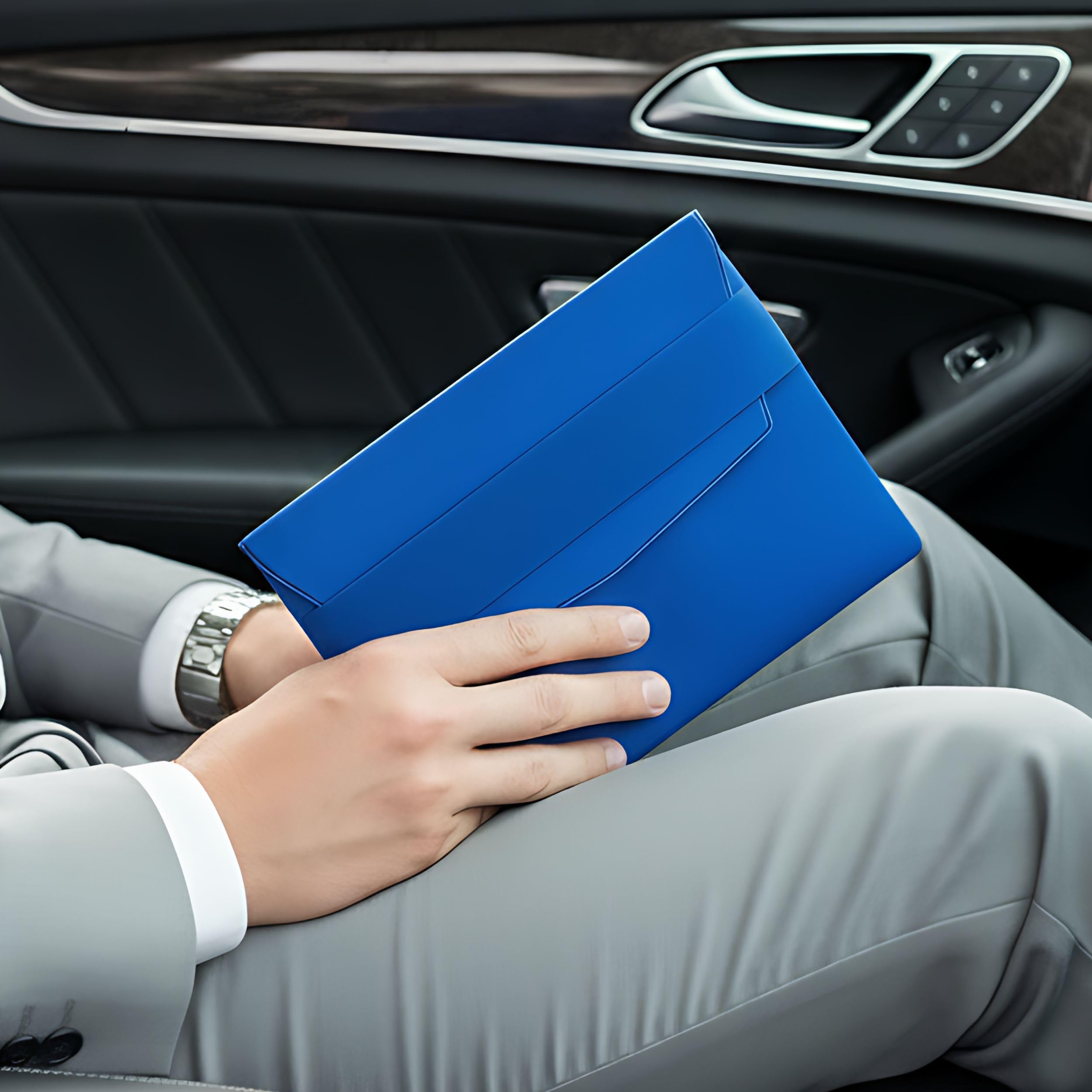 STALIVA 2 Pezzi Porta Documenti Auto Moto, Porta Libretto Auto e Assicurazione, Cartellina Portadocumenti da Viaggio Bluette