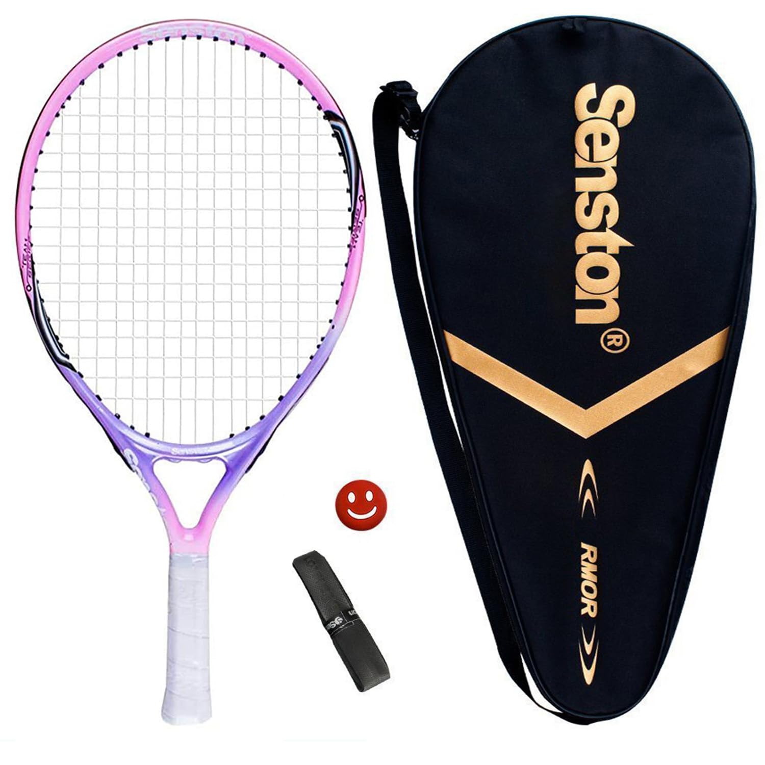 Senston 19'' 23'' 25'' Tennis Racket with Racket Bag, Lightweight Tennis Racquet, 1 Grip, 1 Vibration Dampeners