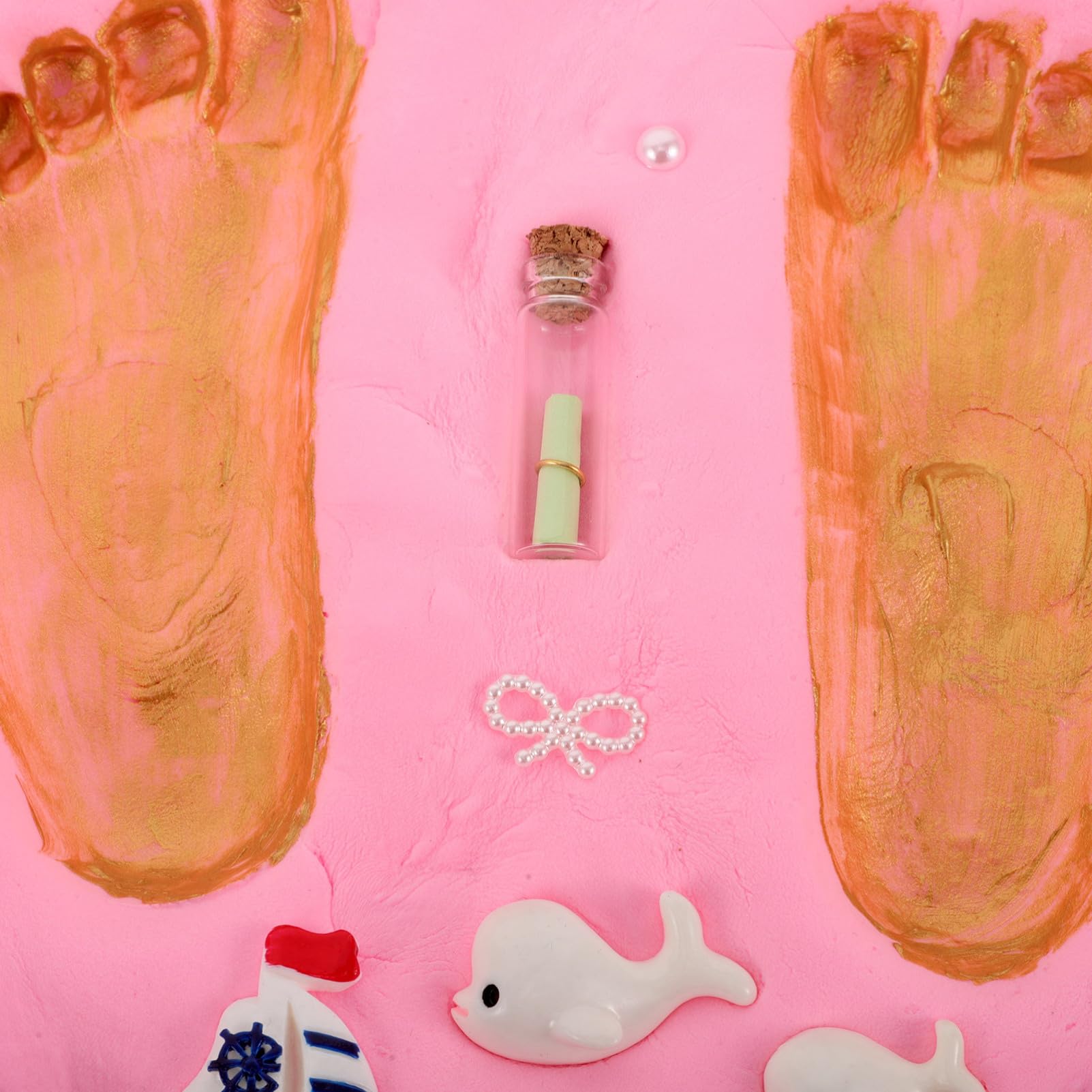 Hand Und Fußabdruck Für Jungen Und Mädchen Diy Erinnerungsrahmen Mit Langlebigem Für Unvergessliche Momente Und Zur Geburt Oder Shower