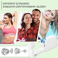 Vista 7 de Kit de 24 Piezas para Perforación de Orejas: Kit de Pistola Desechable para Perforación de Orejas con 8 Pistolas, 8 Piezas de Aretes con Perno, 8