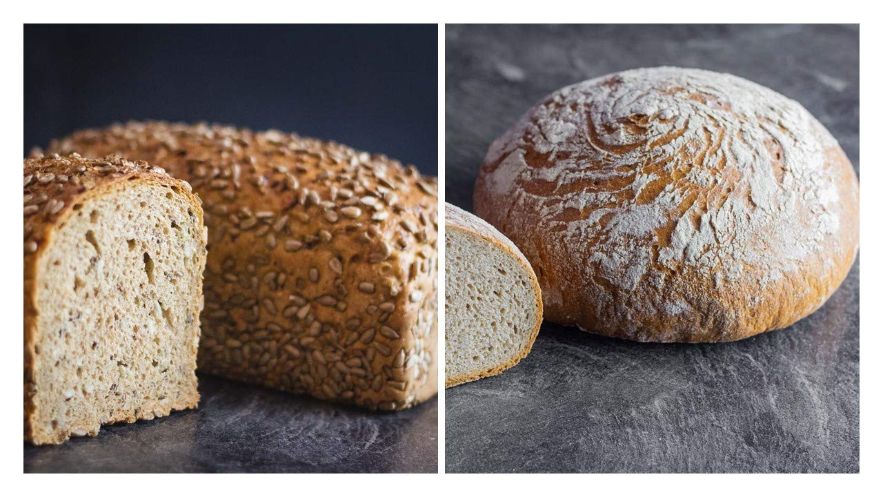 Vestakorn Handwerksbrot, Brot Auswahl - frisches Brot - 4 verschiedene Brote vom Handwerksbäcker zum selbst aufbacken in 10 Minuten