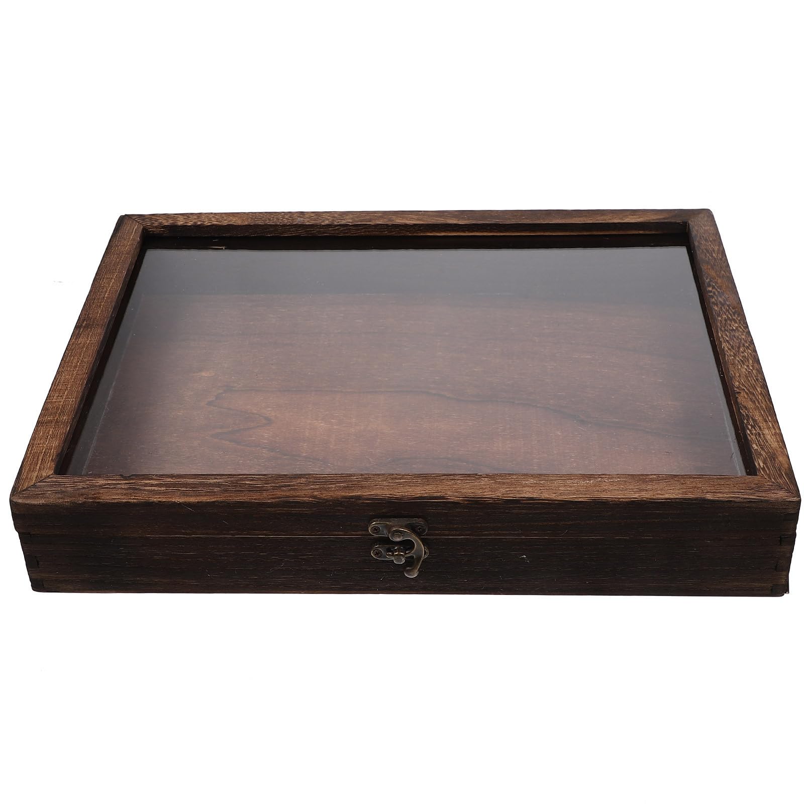 SOLUSTRE Caja de muestras Vintage, Caja de Madera para muestras, Vitrina, Estilo Retro, con Cierre, para especímenes y Monedas, exhibición de muestras y artesanías Varios Estilos