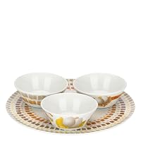 THUN - Set 3 ciotole con piatto, Collezione TulipaniD13,2x5H / D31,5