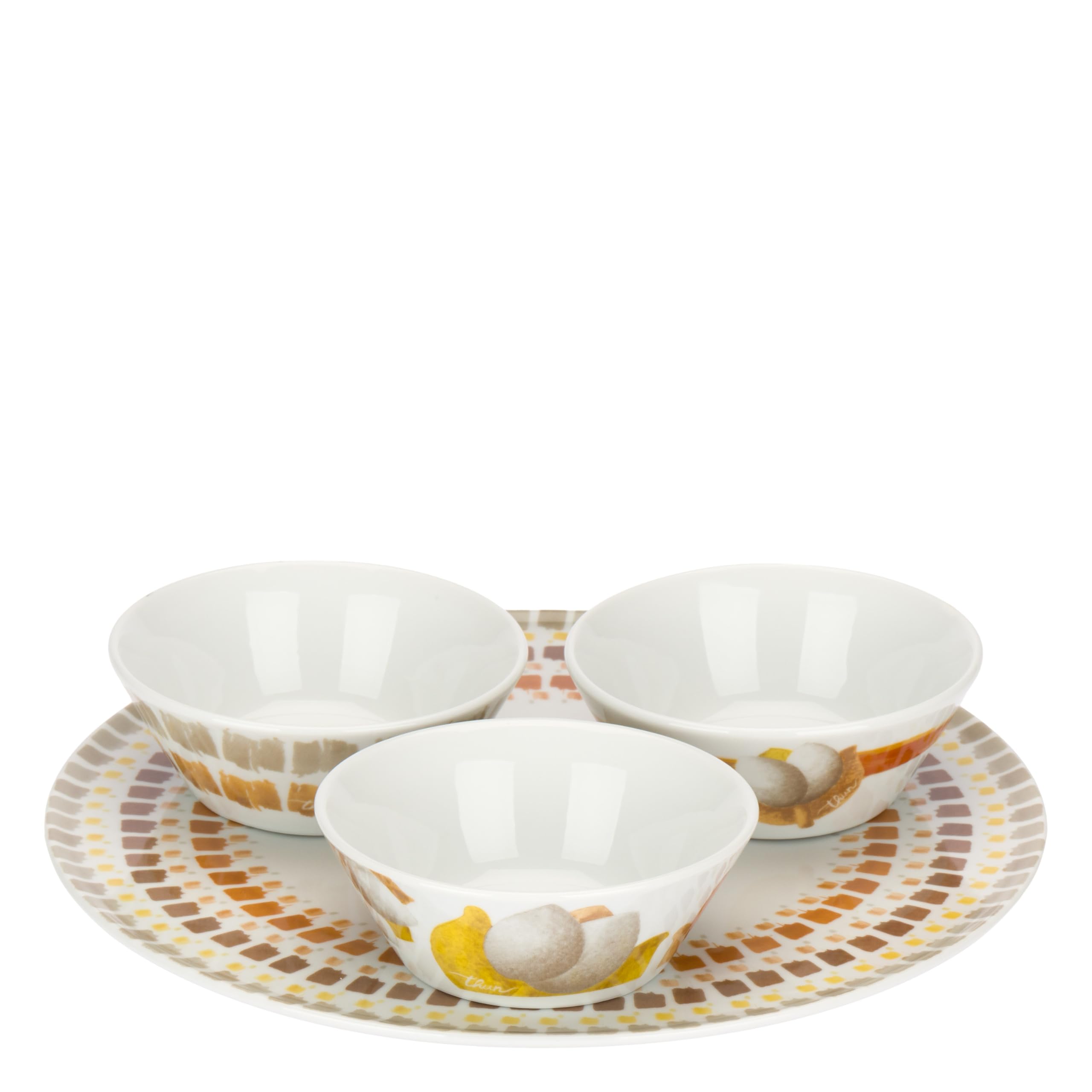 THUN - Set 3 ciotole con piatto, Collezione TulipaniD13,2x5H / D31,5