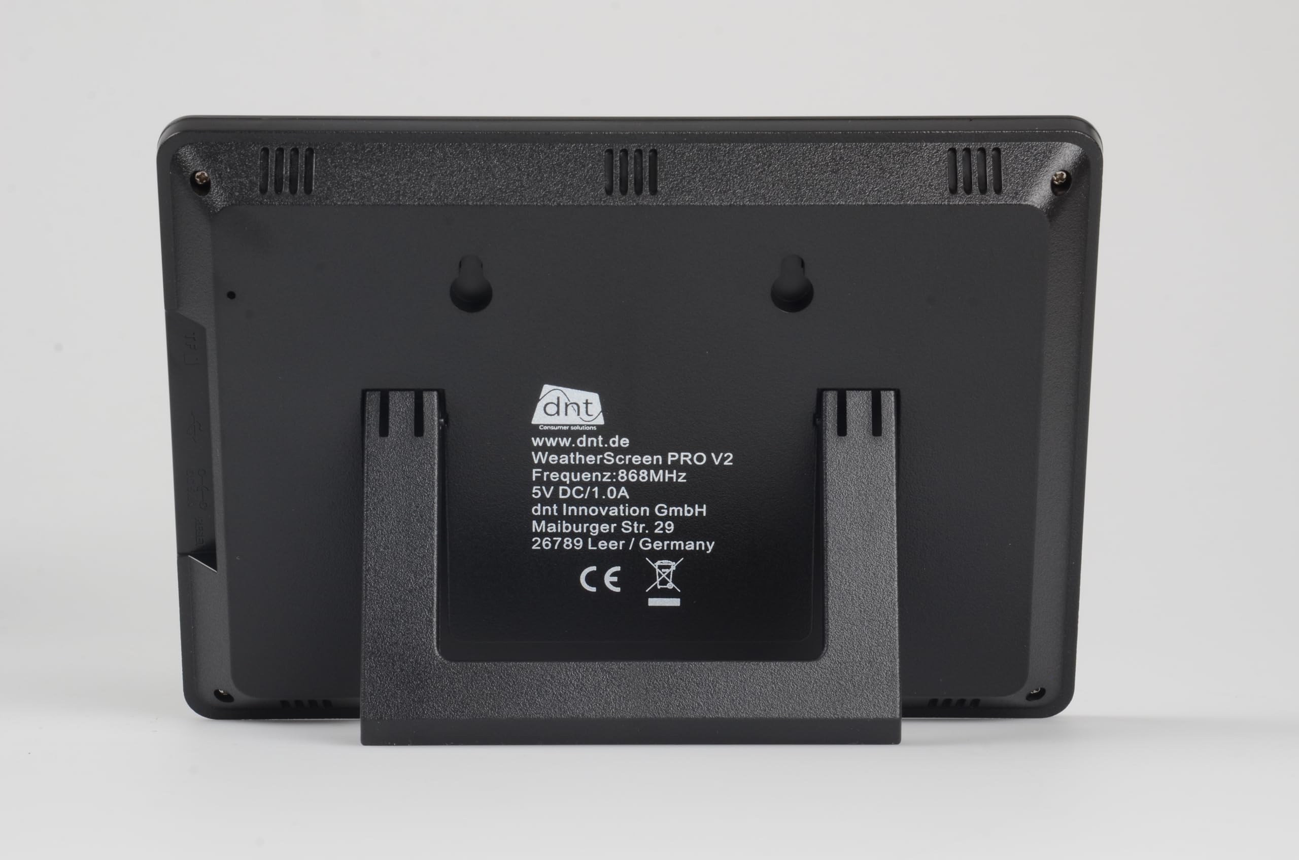 dnt WiFi-Wetterstation WeatherScreen PRO V2, Wetter- und Raumklima stets unter Kontrolle, DNT000026, Weiß, Schwarz