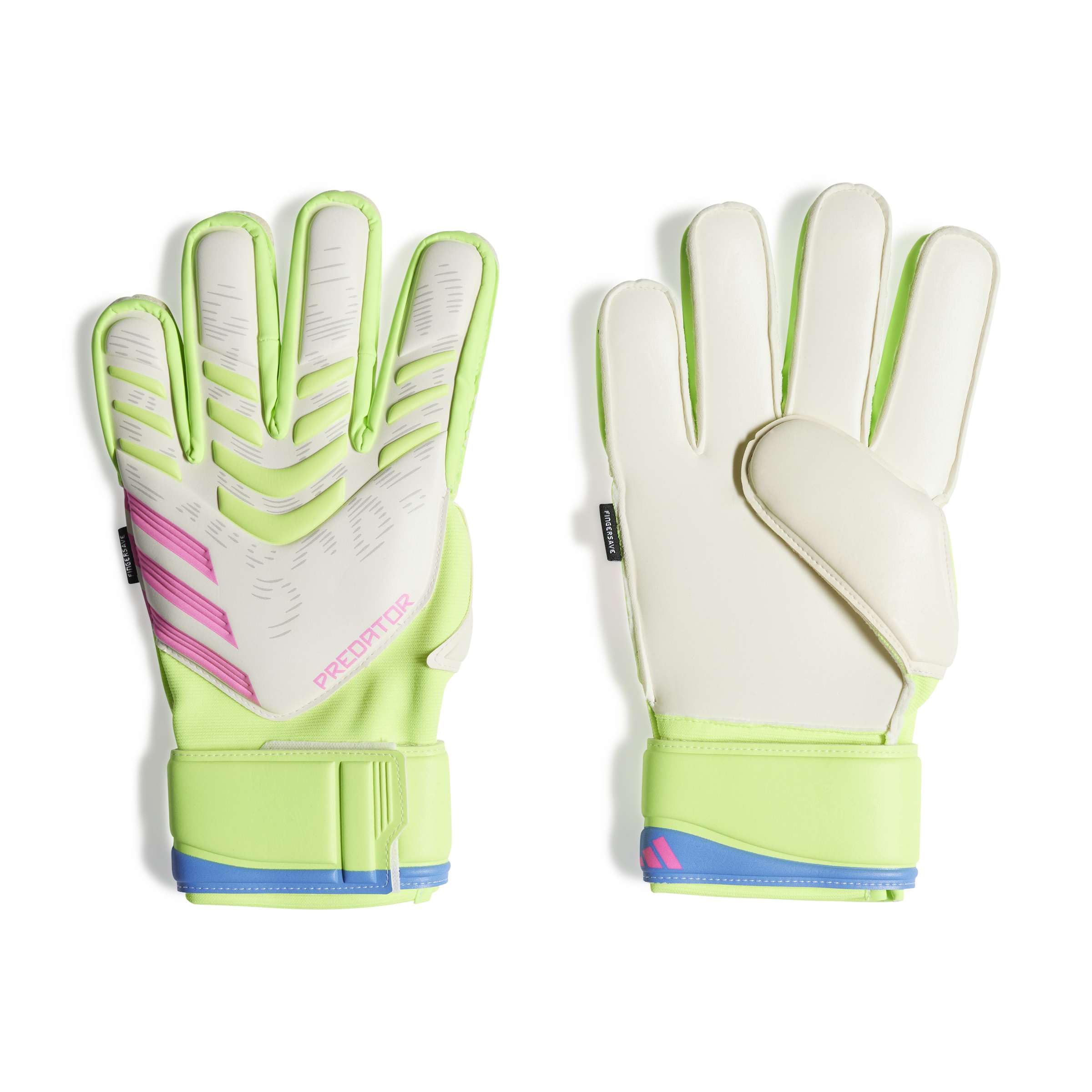 adidas Unisex Match Fingersave Goalie Soccer Gloves, White/Lucid Lemon/Lucid Pink, 7-image-4
