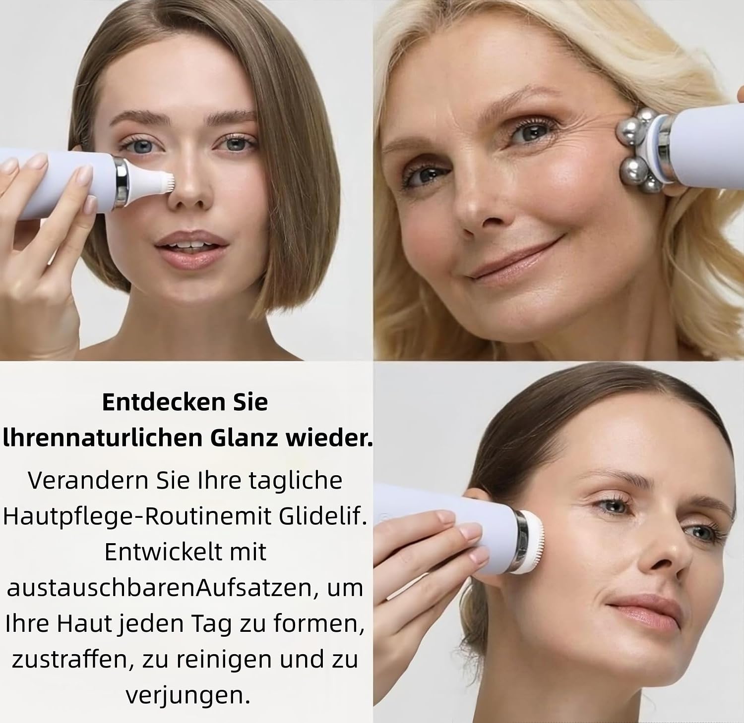 VINVI Gesichtsmassage‑Tool zur Gesichtspflege und Porenreinigung  (Rosa)