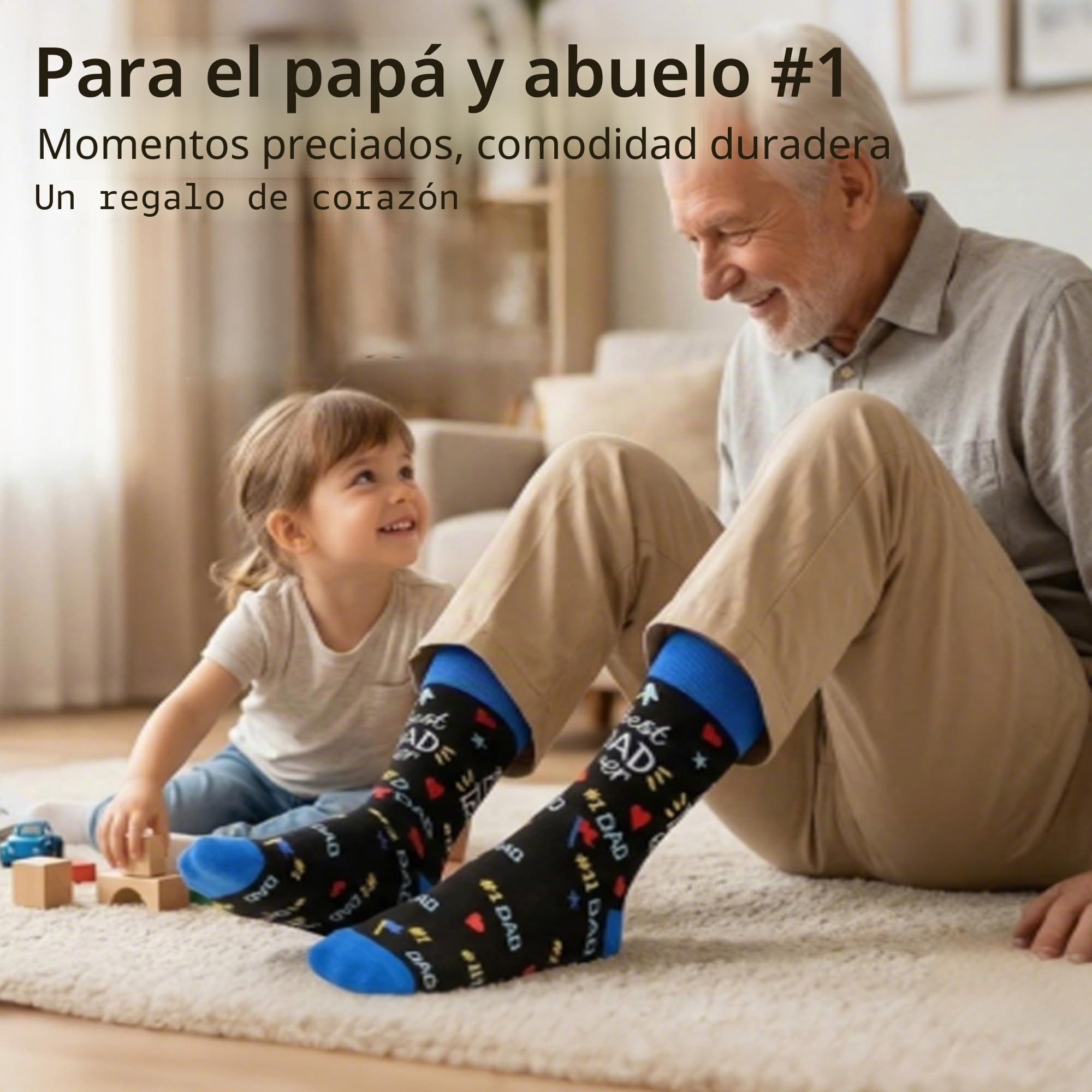 BISOUSOX Regalo de Papá Calcetines de Graciosos Hombre divertidos Estampados Algodón Calcetines dia del padre BEST DAD EVER
