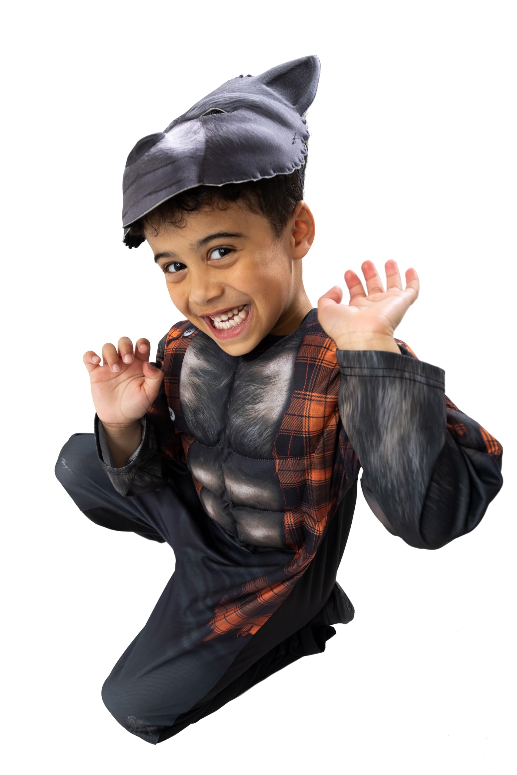 Boys Werewolf Halloween Costume with Muscle Chest & Eva Digit Printed Mask - Kids All-in-One Jumpsuit - 4-6 Years - Image 4