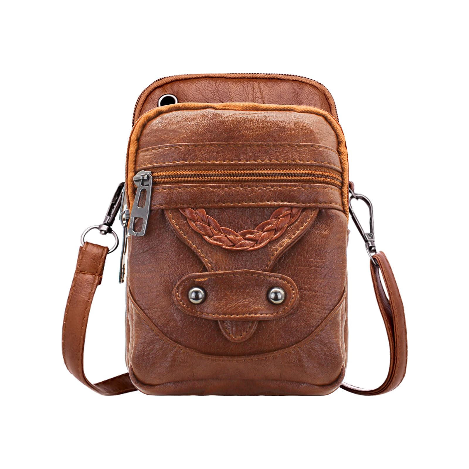 AdiStylinno women Small Crossbody Phone Bags, Soft Leather Shoulder Bag with Headphone Jack, Small Crossbody Bag for Women