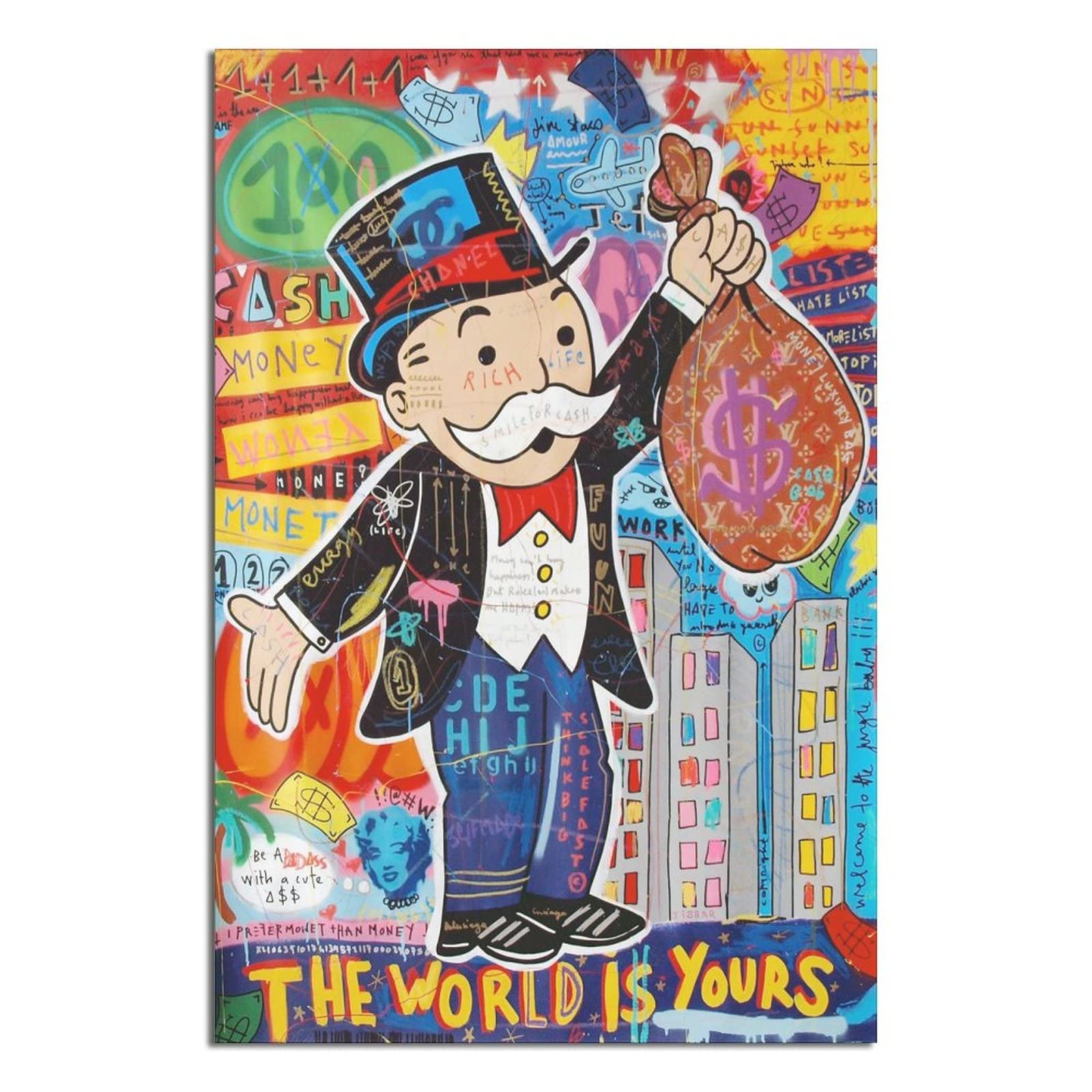 ADILAIDUN Alec Monopolys The World Is Yours Poster Picture Canvas Wall Art Print Home Room Decor 12x18inchs(30x45cm)