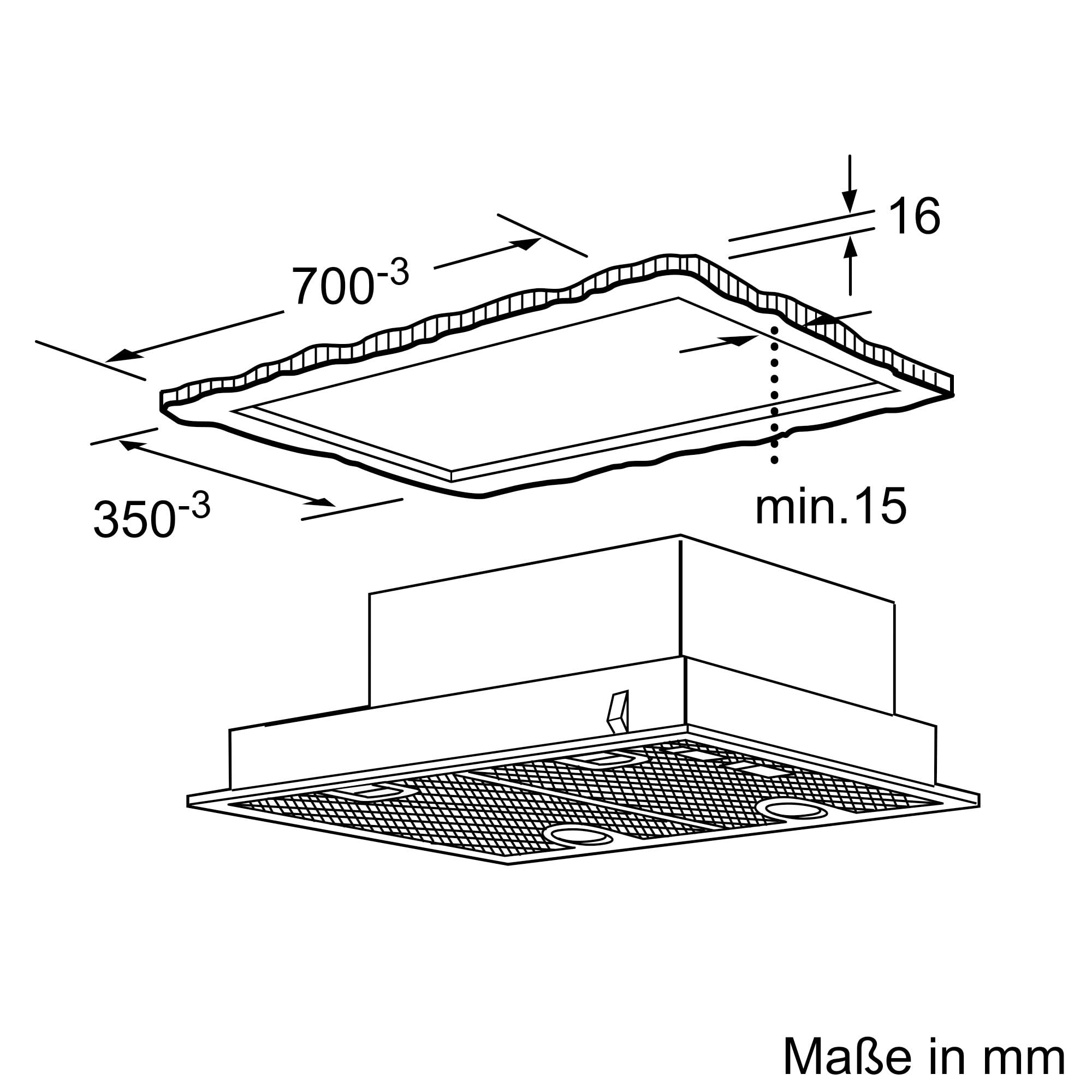 Bosch Serie 4 Lüfterbaustein 75 cm DHL755BM LED-Beleuchtung Abluft Umluft Metallfettfilter Silber metallic