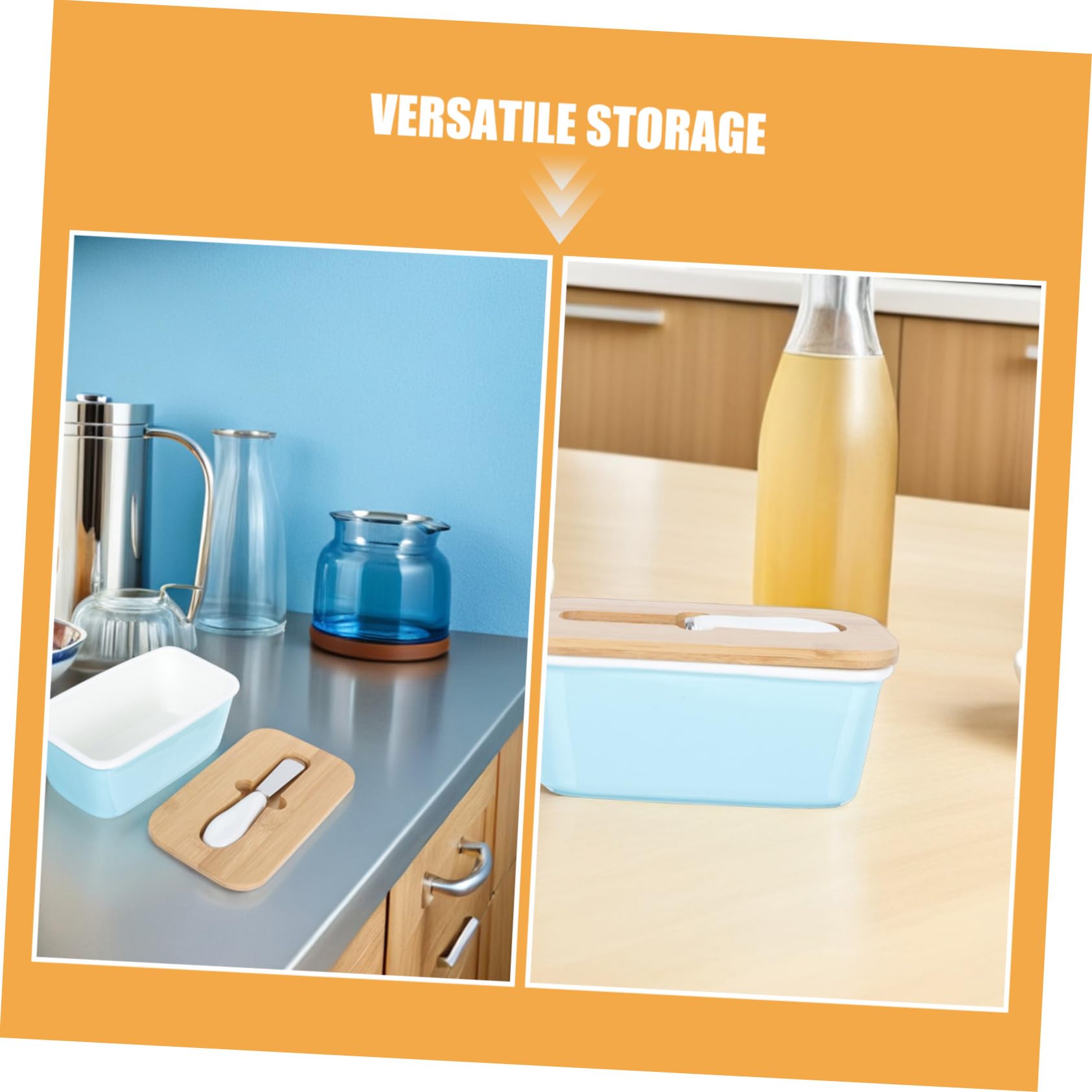 Beurrier Rectangulaire Porcelaine avec Couvercle Hermétique et Couteau Boîte à Beurre Compacte pour Réfrigérateur et Plan de Travail Conserve la Fraîcheur et Optimise Espace