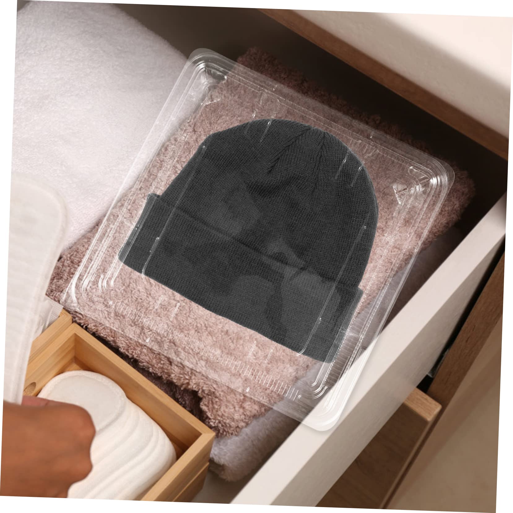 ABOOFAN Ganizer Bin Lid Hatbox Beanie Boxes Travel Hat Box Hat Display Knitted Hat Case