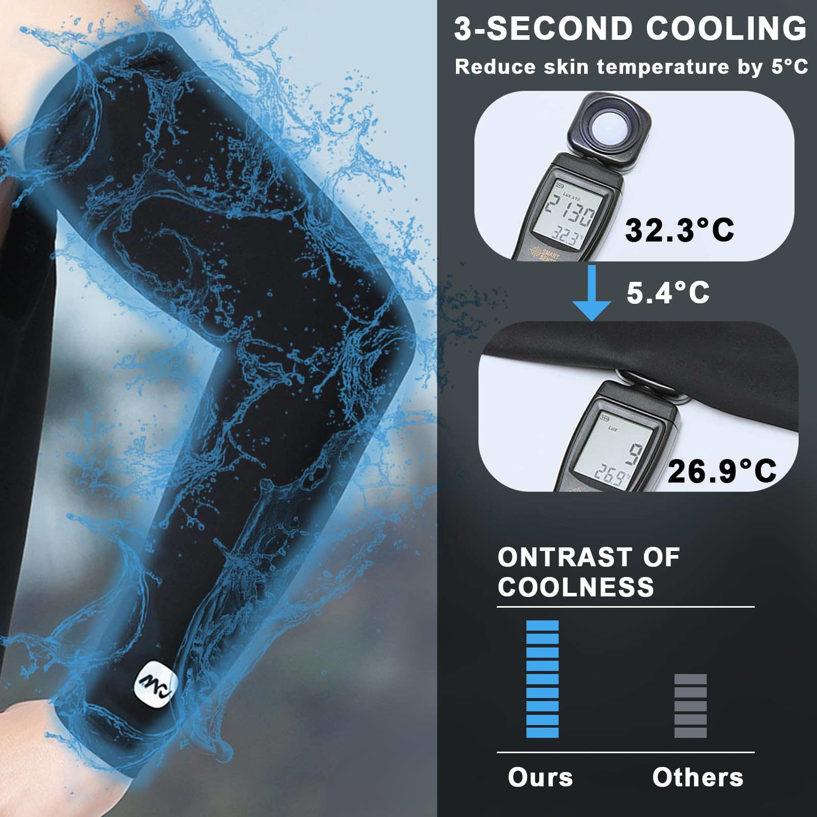 Mangas de protección solar UV UPF 50+ para hombres y mujeres, mangas de sol refrescantes