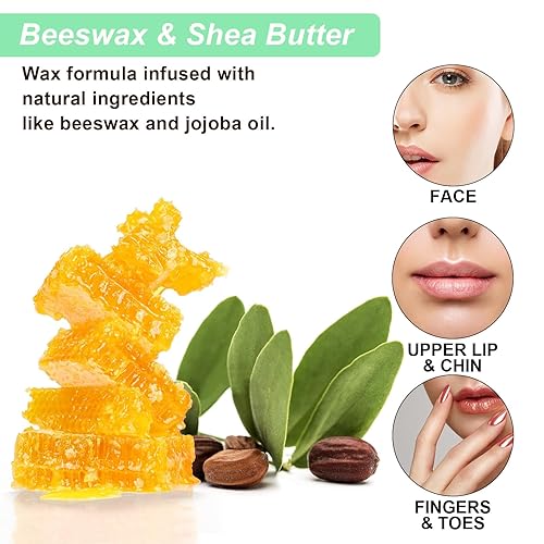 Miniatura 7 de Charmonic Tiras de cera de 70 unidades, tiras de depilación, kit de depilación para cuerpo y cara, kit de depilación en casa para cejas, piernas,