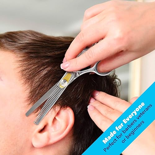 Miniatura 7 de Equinox Professional Razor Edge Series - Juego de tijeras para cortar y adelgazar el cabello 65 pulgadas acero inoxidable