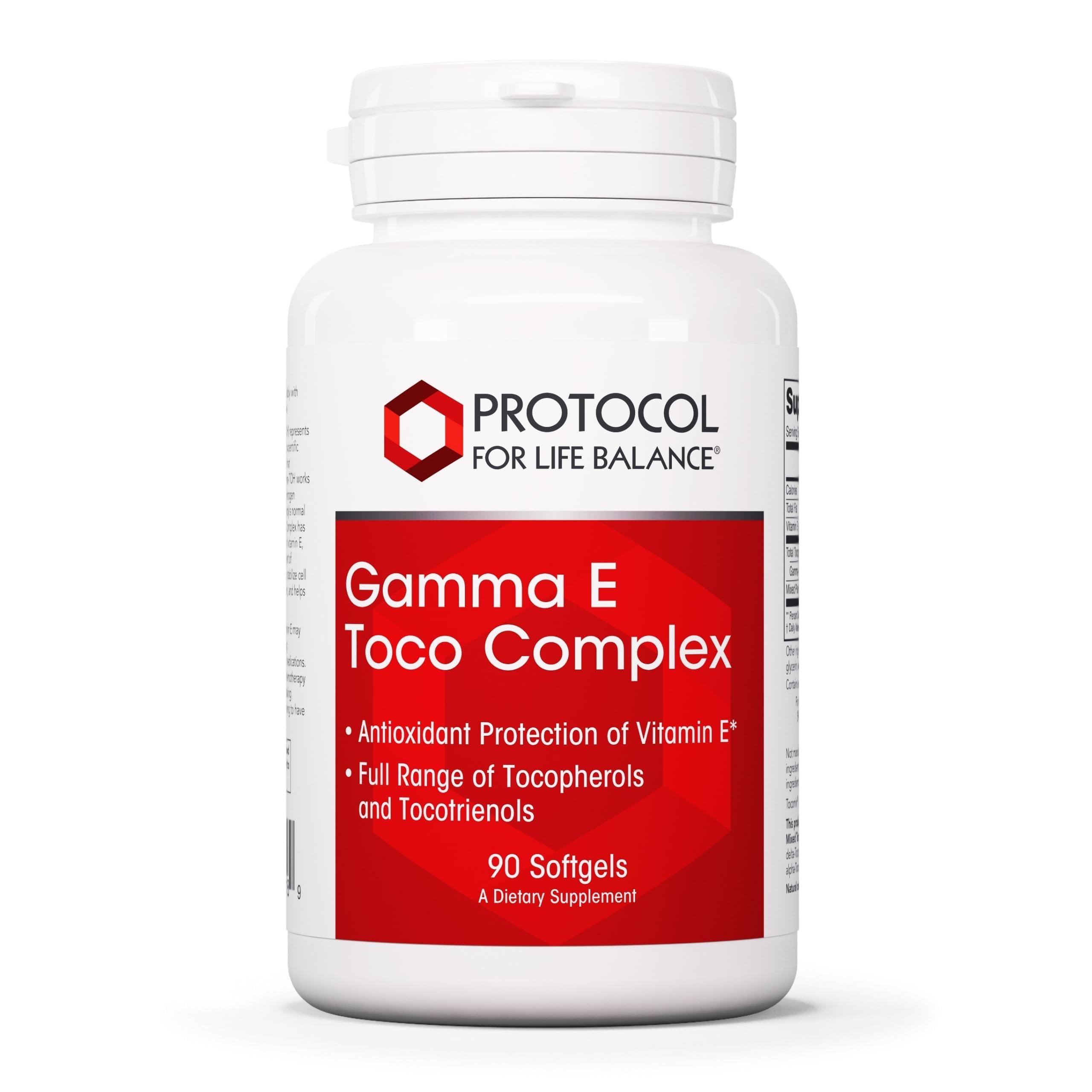 PROTOCOL FOR LIFE BALANCE Gamma E Toco Complex 300 mg, Heart, 90 Softgels