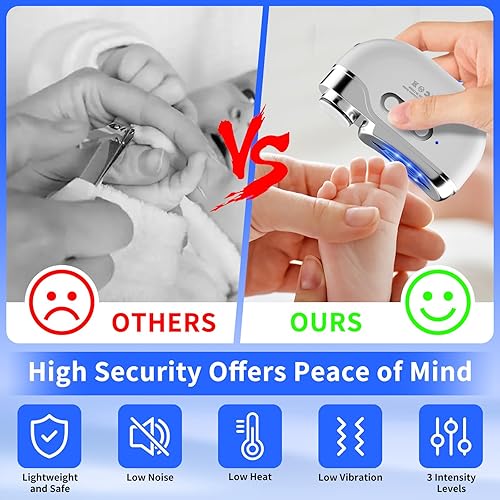 Miniatura 5 de Cortaúñas eléctrico 3 en 1  Nuevo cortaúñas eléctrico de pulido automático 2025 con 3 velocidades ajustables  Recargable por USB y luz LED  Seguro