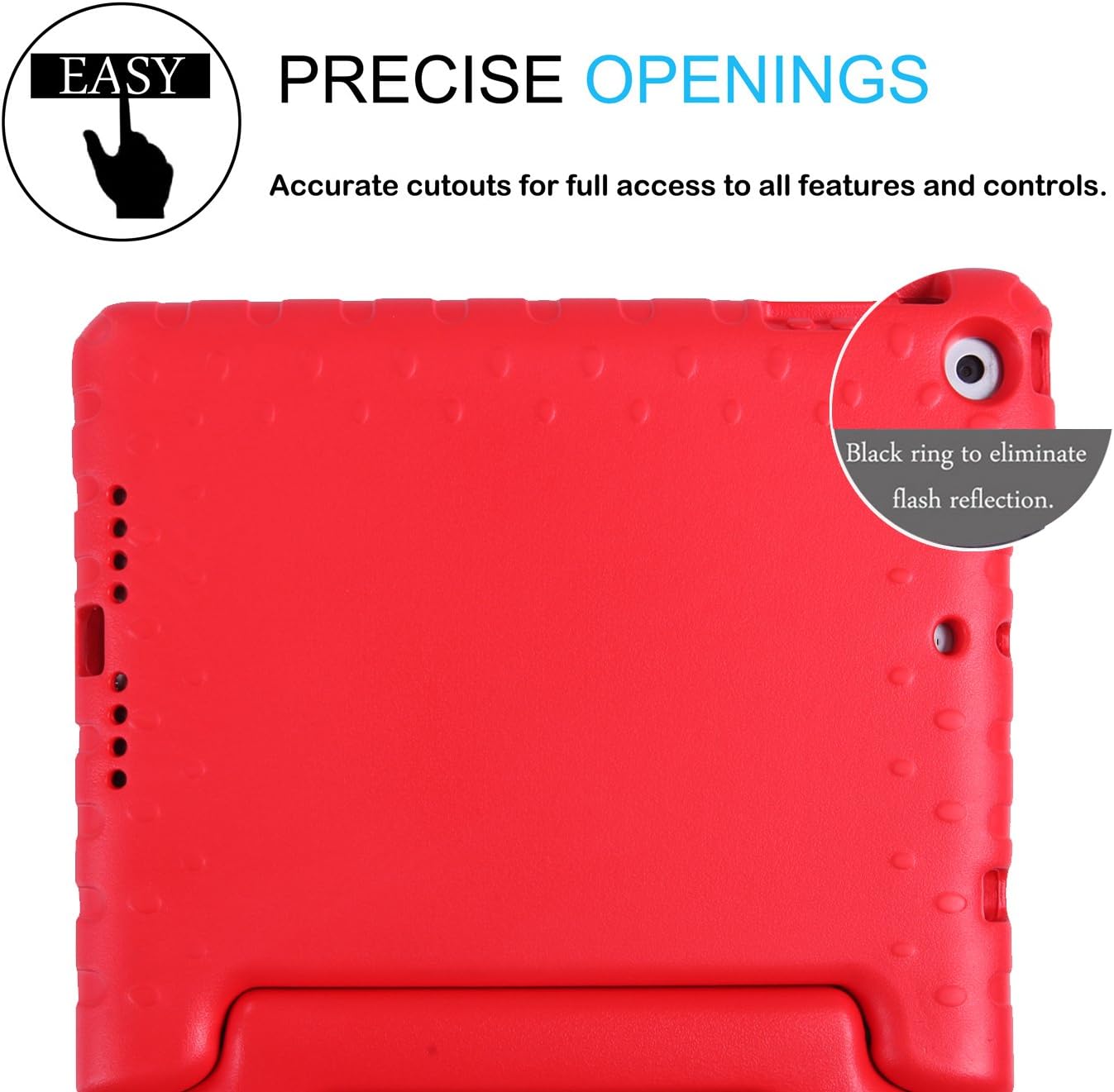 🛒 Flash Sale HDE Case for iPad Air 2 - Kids Shockproof Bumper Hard Cover Handle Stand with Built in Screen Protector for Apple iPad Air 2 - 2014 Release 2nd Generation (Red)