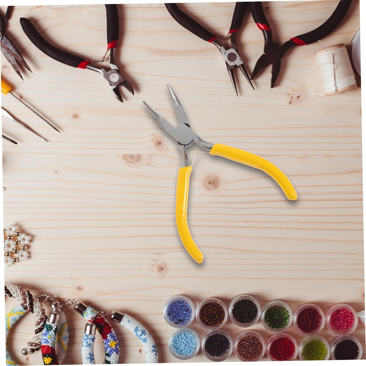 VILLCASE 6pcs Jewelry Pliers for Jewelry Making Repair Crafting Includes Flat Nose Nose and Cutting Pliers