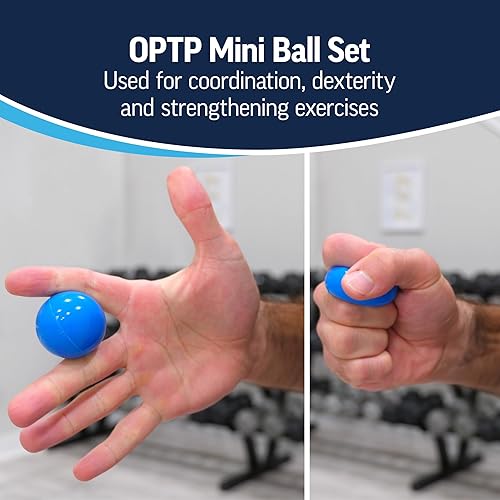 Miniatura 5 de OPTP Mini bolas  Juego de bolas de auto-masaje rellenas de aire de vinilo (2 piezas) para terapia de manos y pies, pequeñas bolas de terapia para