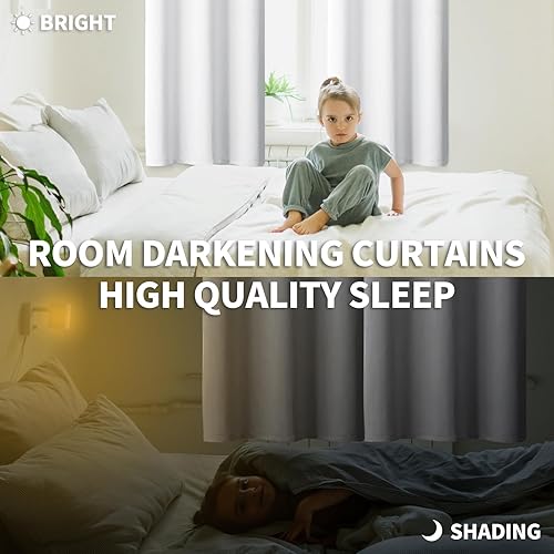 Miniatura 3 de BGment Cortinas de oscurecimiento de habitación para dormitorio, con aislamiento térmico, con ojales, tratamiento de ventana, cortinas de bloqueo de