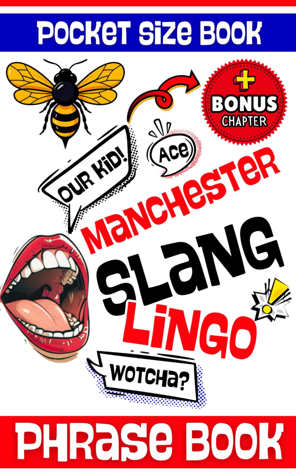 Manchester Slang Pocket Size Phrase Book: Simple & Easy Mini Dictionary to Learn The Mancunian Dialect and Lingo With Drawings and Illustrations (British City Slang Guides)