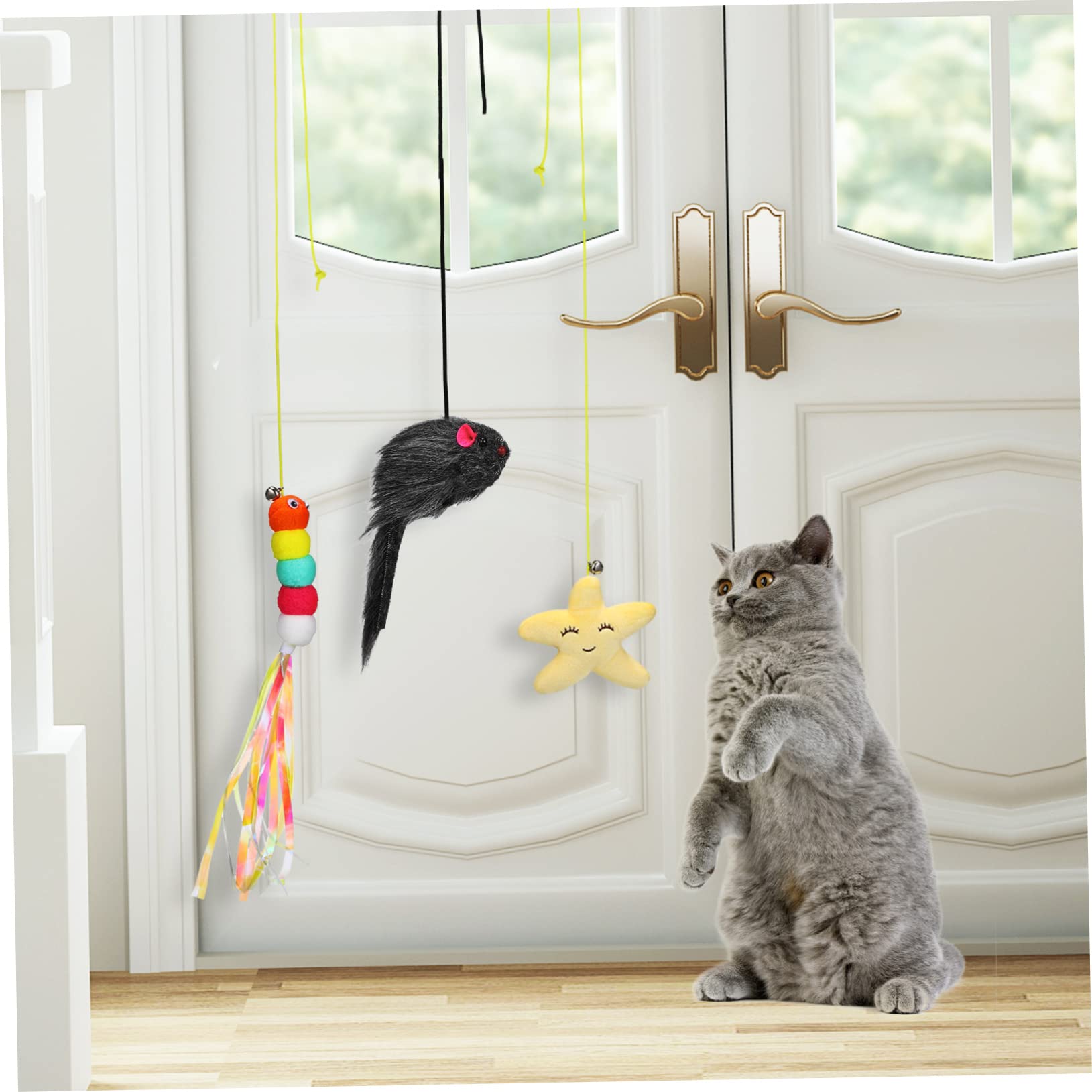 PRETYZOOM 24 Piezas De Juguete Colgante para Gatos Juguetes para Gatos Que Cuelgan Juguetes para Gatos Que Rebotan Puerta Colgante Juguete para Gatos Juguete para Gatos Juguetes para