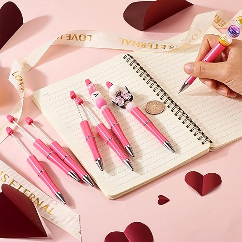 Miniatura 8 de Beadthoven - 20 bolígrafos de plástico con cuentas de tinta negra, para manualidades, suministros de decoración de bolígrafos, oficina, escuela, 4