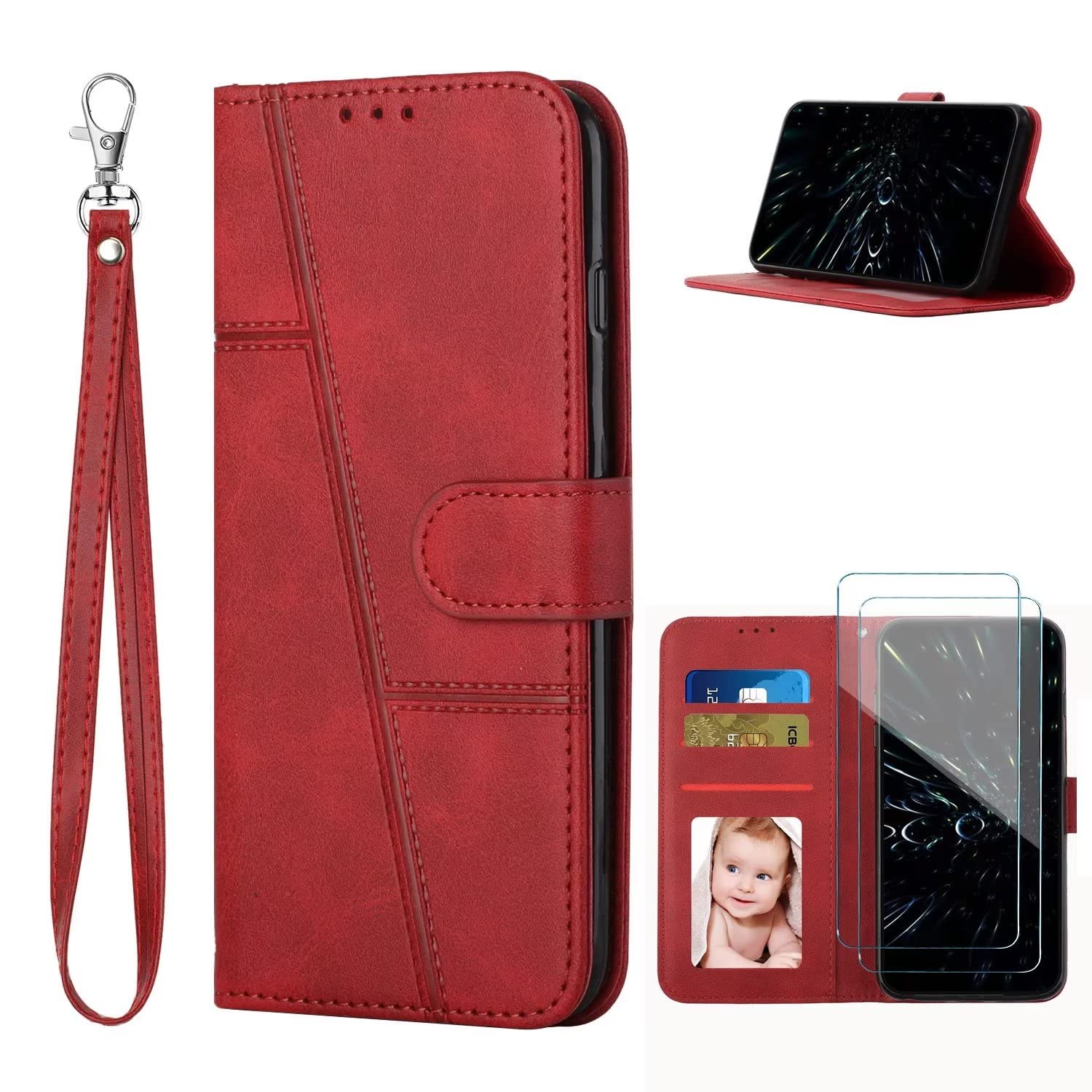 Custodia A Portafoglio In PU Pelle Per Xiaomi Redmi 10 / Note 11 4G - Blu, Con Slot Carte E Chiusura Magnetica