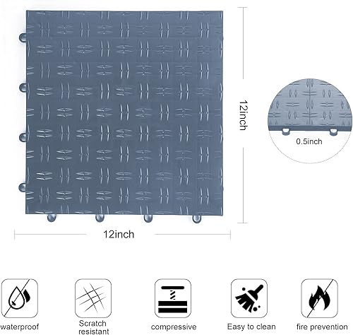 Miniatura 2 de Tapete multifuncional de PVC entrelazado adecuado para MMA gimnasio en casa y piso de garaje 12 azul Negro, Azul / Patchwork, Gris grafito, Rojo,