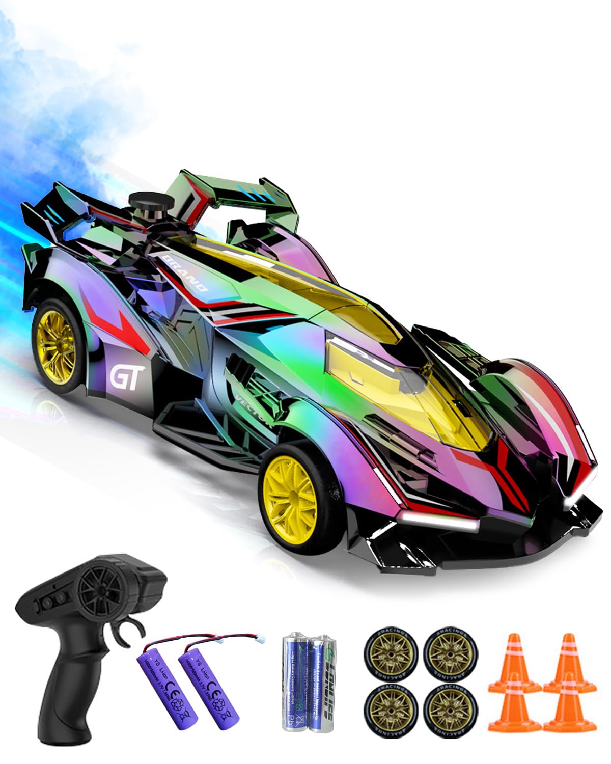 HAWAJOK Mini RC Car for Kids, 1:24 Scale Drift Fun Racing Car, Dual Motors, 2.4GHz Remote Control, High-Speed All-Terrain Toy with Rechargeable Battery, for Boys & Girls