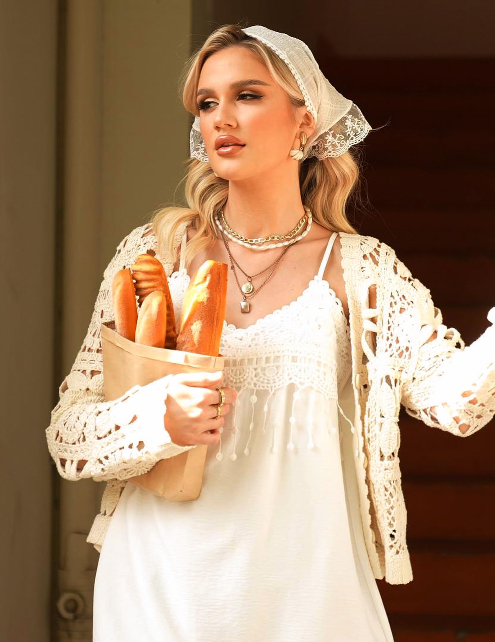 Zeagoo Vestido de Verano Mujer con Encaje, Vestido Corto Sin Mangas Boho de Playa con Flecos y Escote en V, Vestido Casual