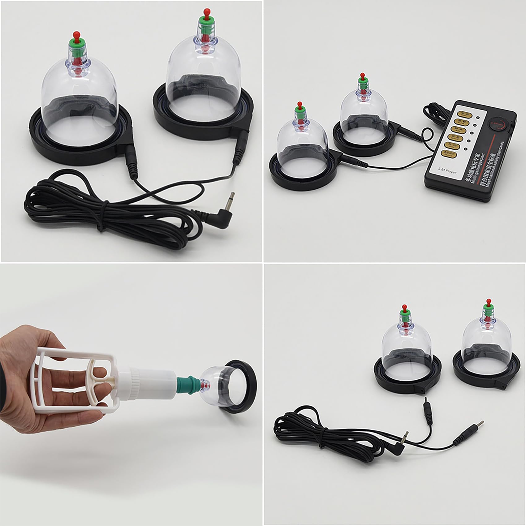 Elektro Schock Edelstahl Analhaken Elektrische Stimulation Brustpumpe Vakuum Brustsauger Metall Analplugs Brustmassagegerät E-Stim Sex Reizstromgerät Set Sexspielzeug Für Frauen,Rosa c,Set