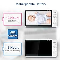 Vista 11 de VTech Monitor de bebé inteligente WiFi con 2 cámaras, video FHD de 1080p, aplicación gratuita con videos de movimiento, alertas