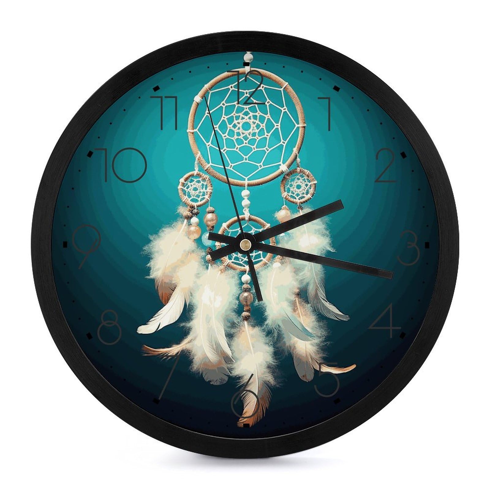Horloge murale à plumes moderne et ronde pour créer une ambiance sereine et apaisante