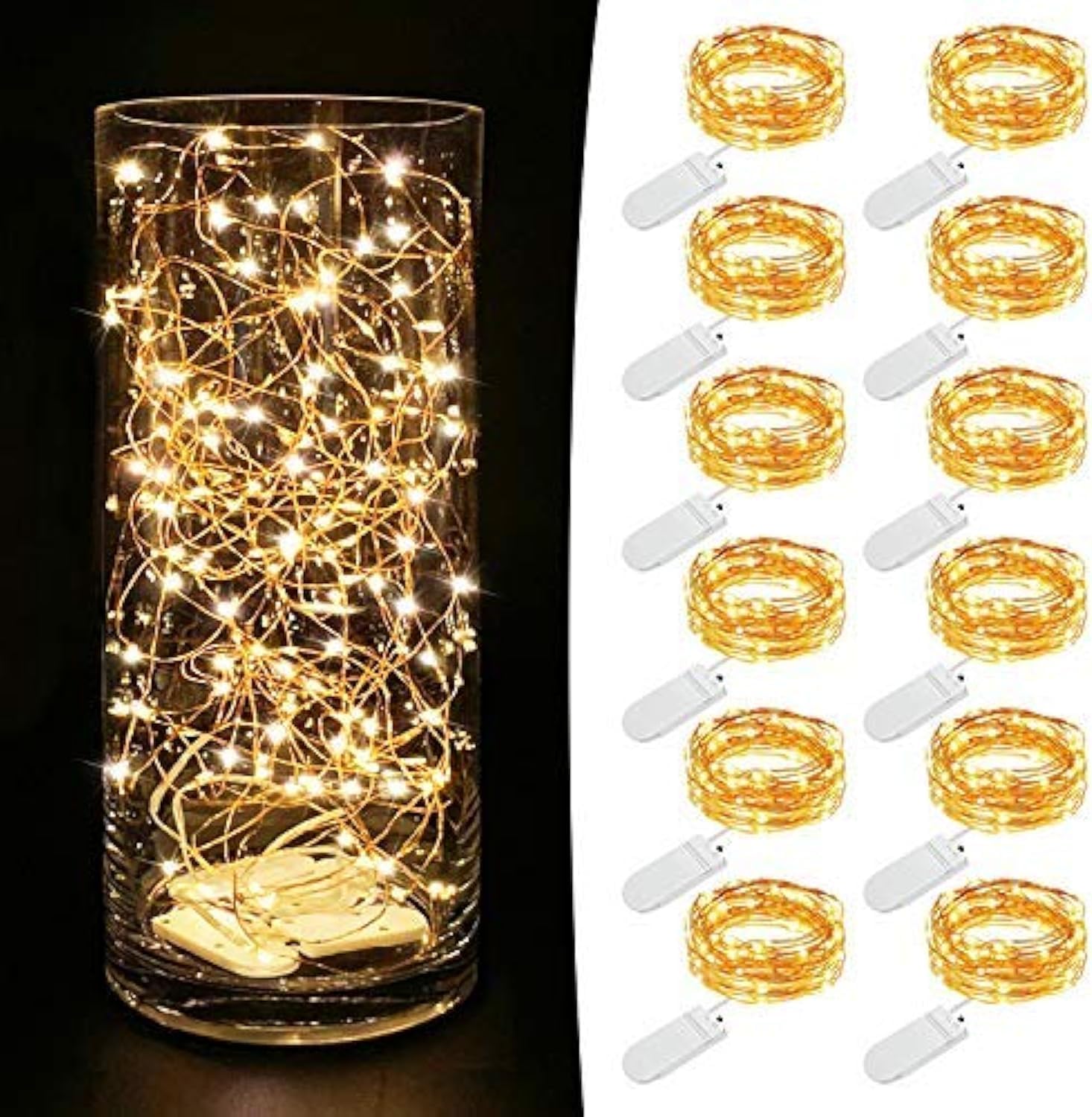 MUMUXI Fairy Lights Battery Operated [12 Pack], 7.2ft 20 LED