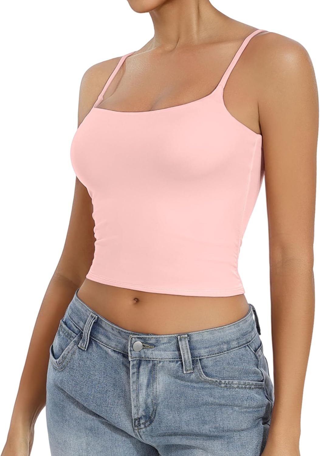 Avidlove Camisole Tank Tops for Women Square Neck Spaghetti Straps Double Lined Y2K Going Out Cami Top - Image 5