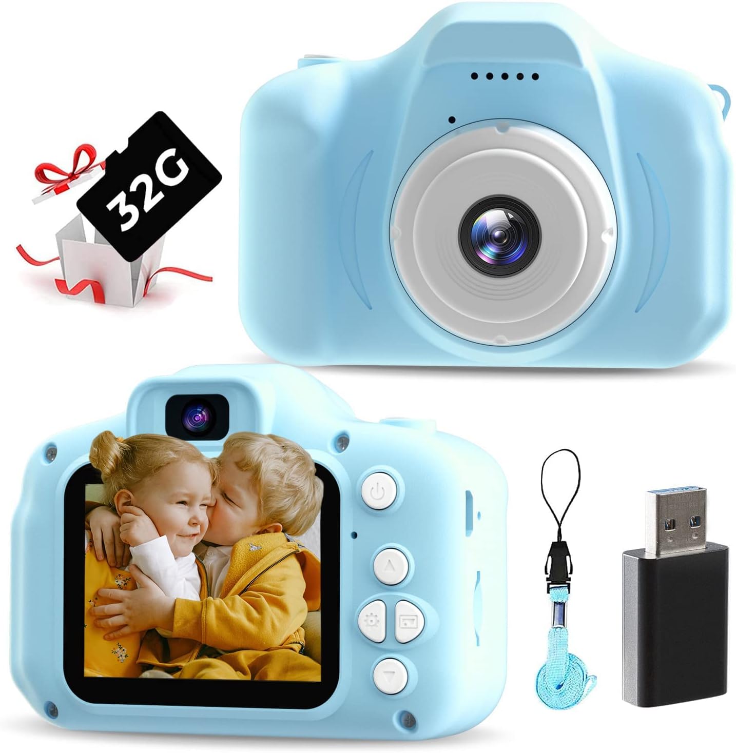Homspal Kids Camera for Children,with 32G SD Card, Photos, Digital Vedios, Selfie Camera with Filters and Gmaes for for 3-10 Year Old Boys and Girls, Toddler, Christmas Birthday Gifts Toys Blue