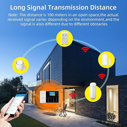 Miniatura 4 de LWOHSI Sistema de cámara de alarma inalámbrica para el hogar, sistemas de seguridad inteligentes para el hogar con cámara HD T53, alerta de