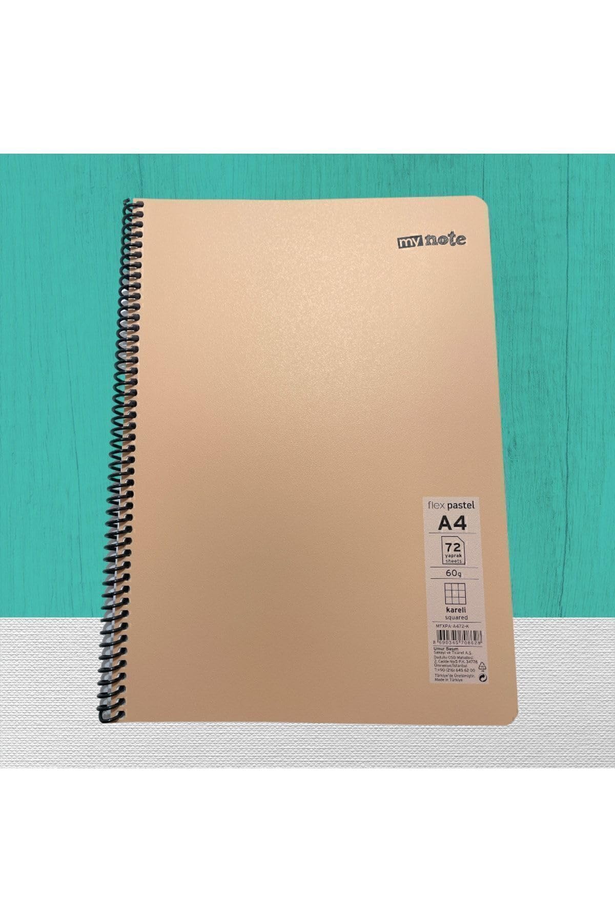 Umur Mynote Flex - Cuaderno espiral pastel A4 72 Yp cuadrícula plateada, tamaño único