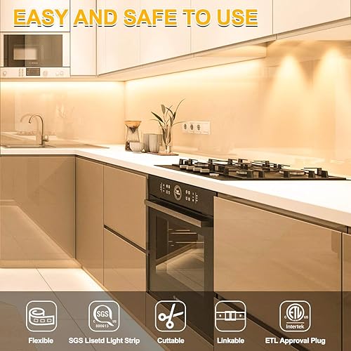 Miniatura 8 de Tira de luces LED activadas por movimiento, tira de luz LED de 16.4 pies con 2 modos de iluminación de día o noche, 3 modos de apagado, acogedora