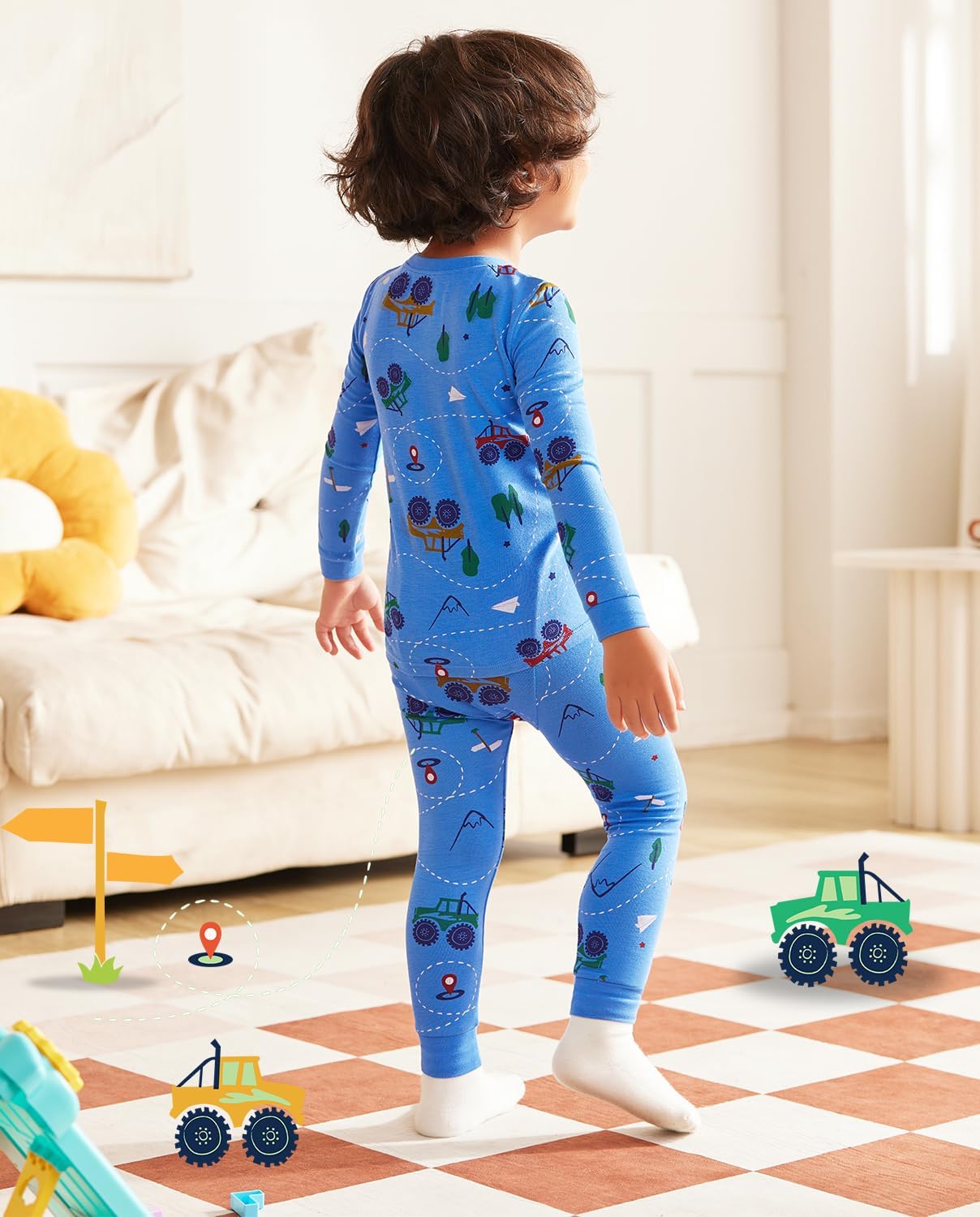 babee Reshinee Bamboo Viscose Toddler Pajamas Boys Girls Baby 12M-8Y Pjs Sets Kids Snug fit 2pcs Long-Sleeve Sleepwear