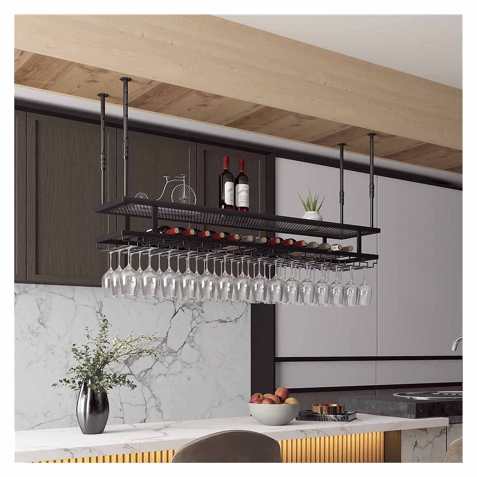 Étagère à vin industrielle DASHADAO pour libérer l'espace des petits comptoirs de cuisine